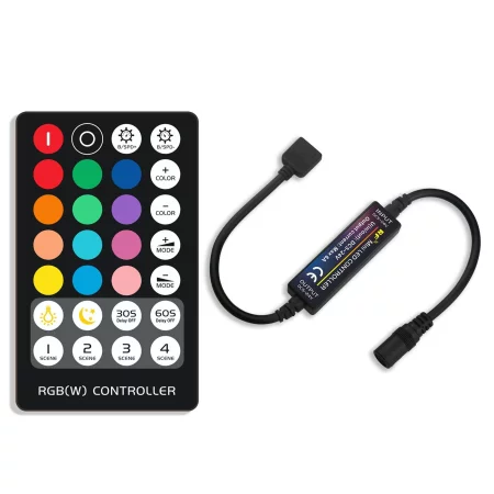 RGB ovládač čierny RF, 5V, 12V, 24V | AMPUL.eu