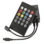 RGB Ovladač IR 12V, 6A - ovládání zvukem, 24 tlačitek |