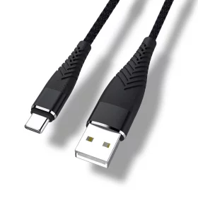 Cable de carga y datos, Tipo-C, negro, 20cm | AMPUL.eu