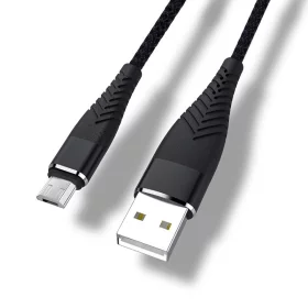 Cable de carga y datos, MicroUSB, negro, 20cm | AMPUL.eu