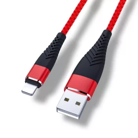 Töltő- és adatkábel, Apple Lightning, piros, 20cm | AMPUL.eu
