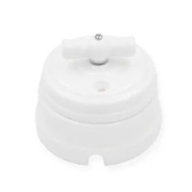 Ceramiczny przełącznik obrotowy retro, biały | AMPUL.eu