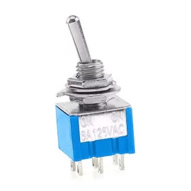 Mini lever switch MTS-202, ON-ON, 6-pin | AMPUL.eu