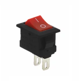 Mini rectangular rocker switch KCD11-101, red 250V/3A |