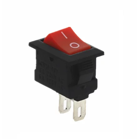 Mini rectangular rocker switch KCD11-101, red 250V/3A |