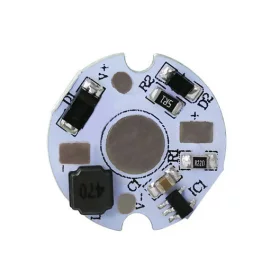 Printet kredsløb med strømforsyning til 3W LED, 5-12V, diameter