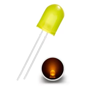 Dioda LED 10mm, dyfuzor żółty, AMPUL.eu
