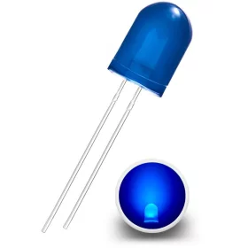 LED-diodi 10mm, sininen diffuusi, AMPUL.eu