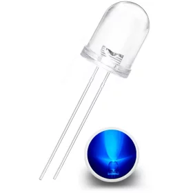 Diodo LED 10 mm, blu, AMPUL.eu