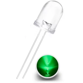 LED-diode 10mm, grøn, AMPUL.eu