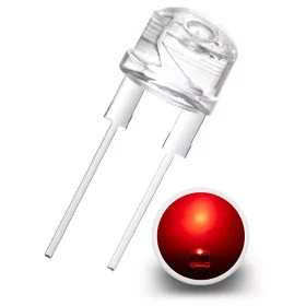 LED dioda 8 mm, rdeča, 0,5 W, 10000mcd/140°, 41 lm, AMPUL.eu