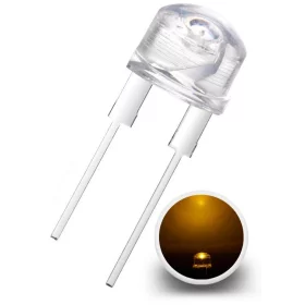 LED-diod 8mm, gul, 0.5W, 8000mcd/140°, 33lm, AMPUL.eu