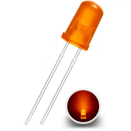 Diodo LED 5mm, naranja difuso | AMPUL.eu