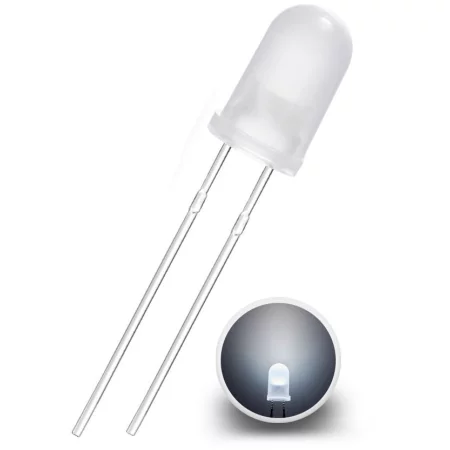 LED dioda 5 mm, bijela difuzna | AMPUL.eu