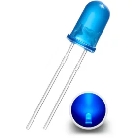 Dioda LED 5mm, niebieski dyfuzor, AMPUL.eu