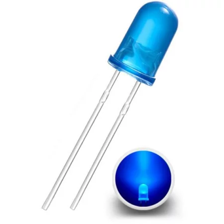 LED Diode 5mm, Blue diffuse | AMPUL.eu