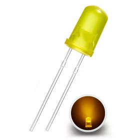 Diodă LED 5mm, galben difuză | AMPUL.eu