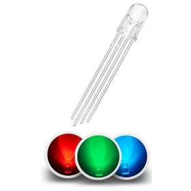 Diode LED 5mm transparente, RGB, cathode commune | AMPUL.eu