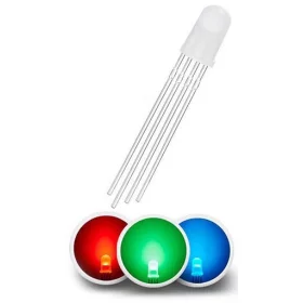 LED dioda 5 mm razpršena, RGB, skupna anoda | AMPUL.eu
