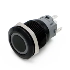 Interruptor metálico sin bloqueo, negro, diámetro 21mm, IP65