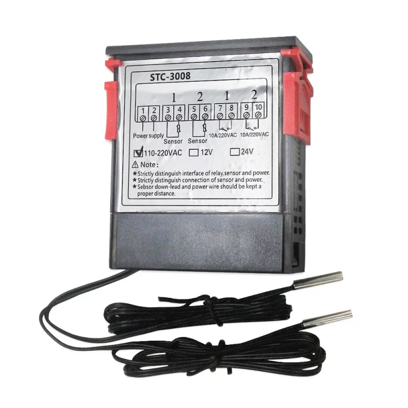 GLFILL Stc-3008 12V / 24V 110V-220V Digitaler Temperaturregler Thermostat +  Ntc Sensor