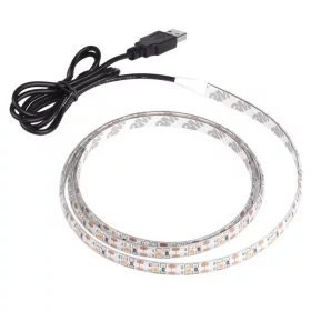 LED szalag 3528, 5V, USB-vel, meleg fehér, 2 méteres | AMPUL.eu