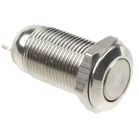 Switch without locking, silver, diameter 10mm, IP65 |
