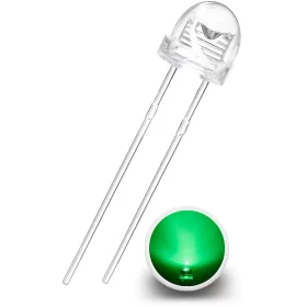 LED dioda 5 mm, 120°, zelena | AMPUL.eu