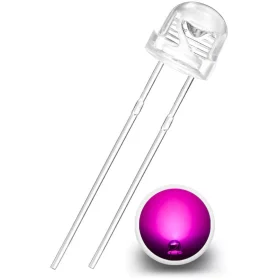 LED dioda 5 mm, 120°, roza | AMPUL.eu