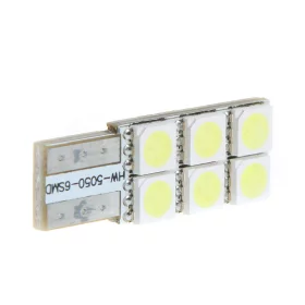 LED 6x 5050 SMD-fatning T10, W5W - Hvid | AMPUL.eu