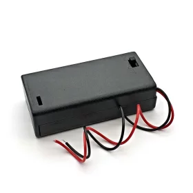 Caja de pilas para 2 pilas AA, 3V, cubierta con interruptor