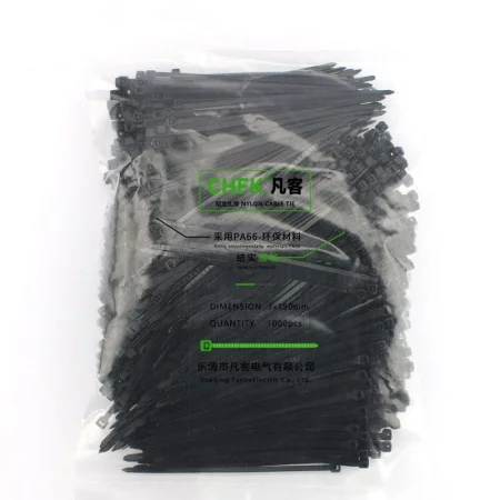Nylon strapping tapes 3x150mm, 1000pcs, black | AMPUL.eu