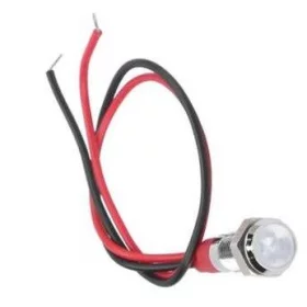 LED kontrolka kovová 12V/24V, pro průměr otvoru 6mm, bílá