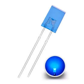 LED rectangulaire 2x5x7mm, diffuseur bleu | AMPUL.eu