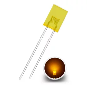 LED Dióda obdĺžniková 2x5x7mm, Žltá difúzna, AMPUL.eu