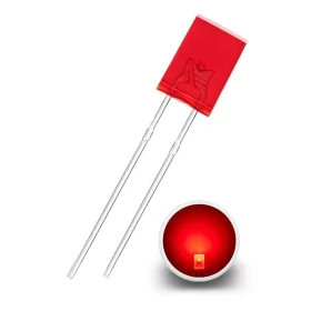 LED rettangolare 2x5x7mm, rosso diffuso, AMPUL.eu