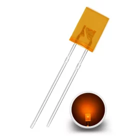 LED Dioda obdelníková 2x5x7mm, Oranžová difuzní | AMPUL.eu