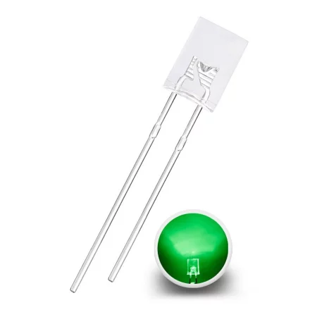 LED Dioda obdelníková 2x5x7mm, Zelená čirá | AMPUL.eu