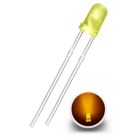 Dioda LED 3mm, dyfuzor żółty | AMPUL.eu