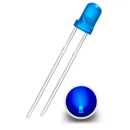 LED-diode 3mm, blå diffus | AMPUL.eu