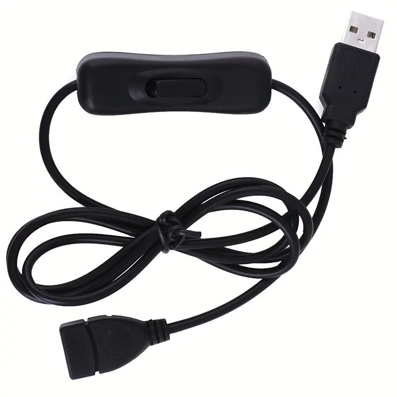 Câble d'extension USB 2.0 avec interrupteur, 1m, noir