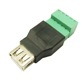 USB 2.0 connector, female, screw-on | AMPUL.eu