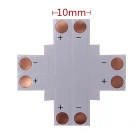 Križ za LED trake, 2-pinski, 10mm, AMPUL.eu