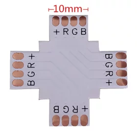 Križ za LED trake, 4-pinski, 10mm, AMPUL.eu