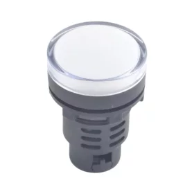 LED kontrolka 12V, AD16-30D/S, pro průměr otvoru 30mm, bílá