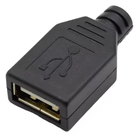 Konektor USB typ A kabelový, samice, AMPUL.eu