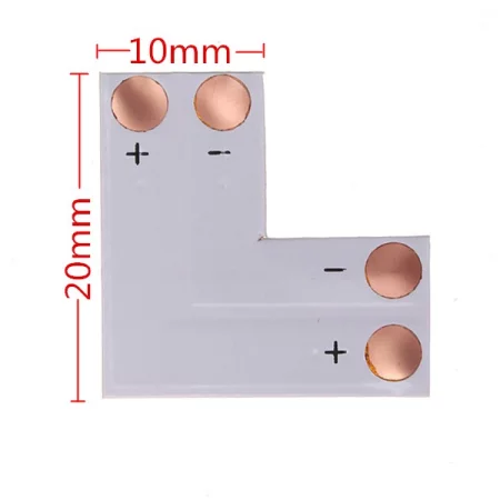 L pour bandes LED, 2 broches, 10mm | AMPUL.eu