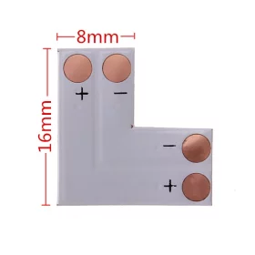L za LED trakove, 2-pinski, 8 mm | AMPUL.eu