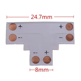 T für LED-Streifen, 2-polig, 8mm, AMPUL.eu