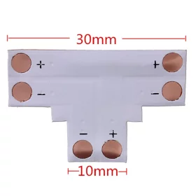 T til LED-strips, 2-pin, 10mm, AMPUL.eu